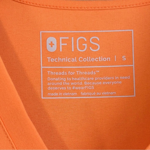 FIGS - Scrub SET- Papaya - Catarina Top (Small) - Dowa High Waisted (Small/Tall) - Picture 7 of 12